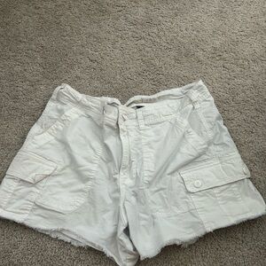 American Eagle Outfitters White Cargo Shorts